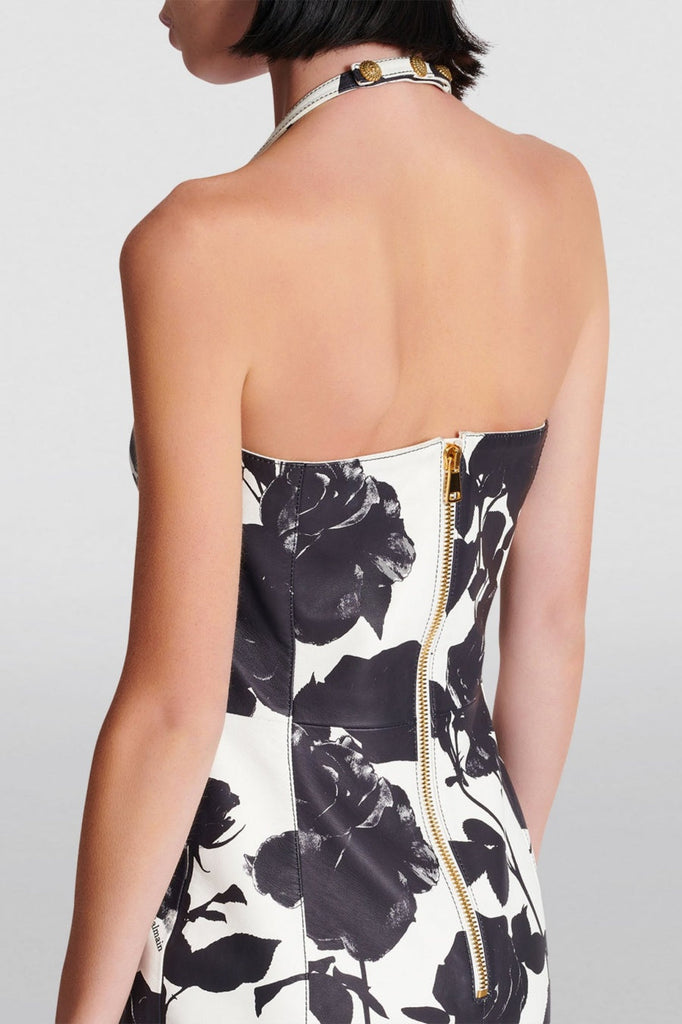 Stylish beautiful dress | Rayne Halter Rose Printed Mini Dress - Ideal for special occasions