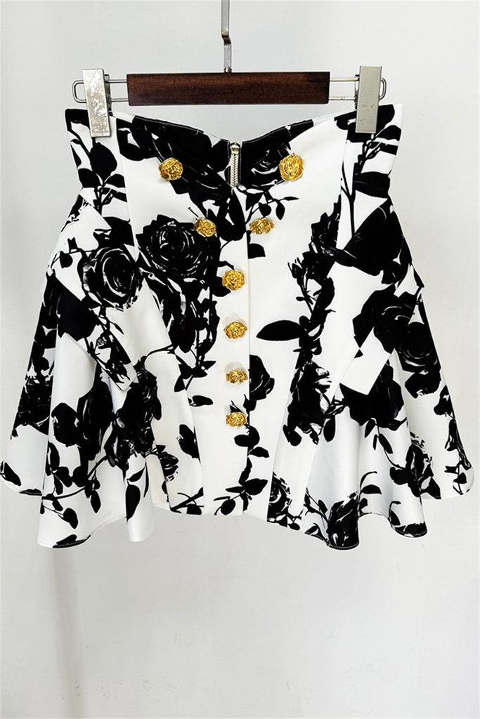 Rayne Rose Printed Mini Skirt - Stylish beautiful mini for special occasions | Buy Online