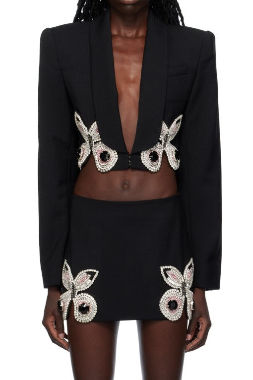 Regina Butterfly Rhinestone Blazer - Stylish beautiful dress for special occasions | Buy Online