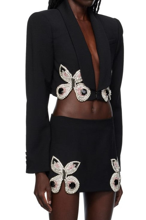 Regina Butterfly Rhinestone Blazer - Stylish beautiful dress for special occasions | Buy Online