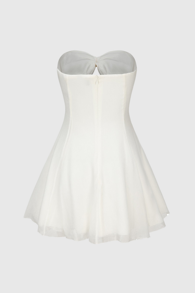 Rerynne Strapless Cutout Mini Dress - White - Stylish white dress for special occasions | Buy Online