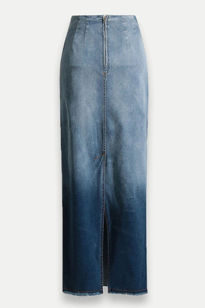 Reya Ombre Maxi Denim Skirt - Stylish beautiful maxi for special occasions | Buy Online