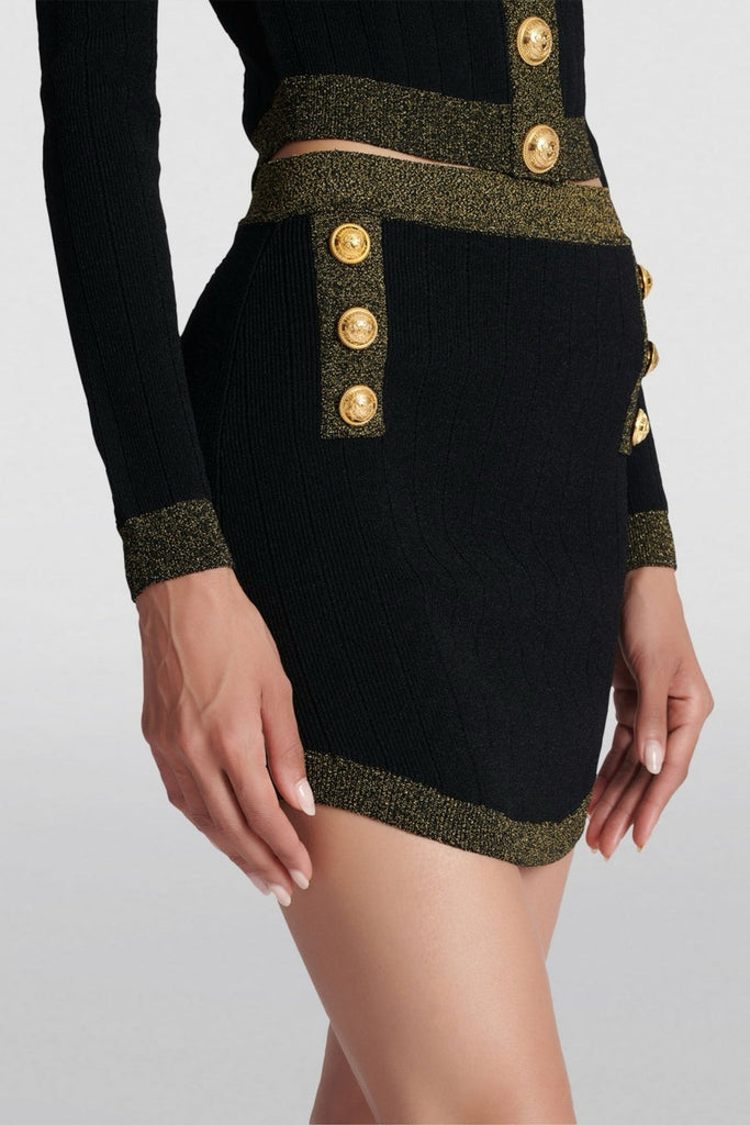 Ryvia Buttoned Knit Mini Skirt - Stylish beautiful mini for special occasions | Buy Online