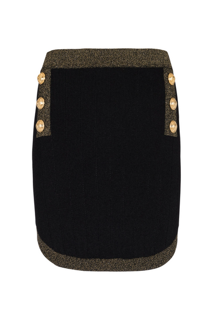 Ryvia Buttoned Knit Mini Skirt