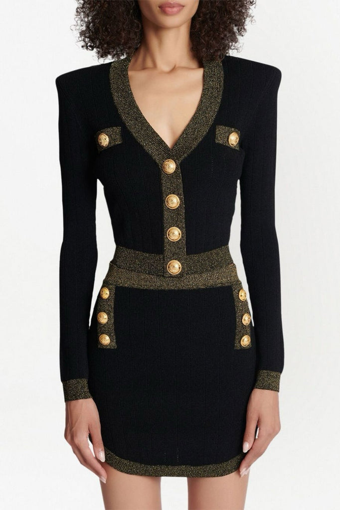 Ryvia Buttoned Knit Mini Skirt - Stylish beautiful mini for special occasions | Buy Online