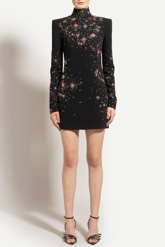 Roanya Star Crystal Embellished Mini Dress