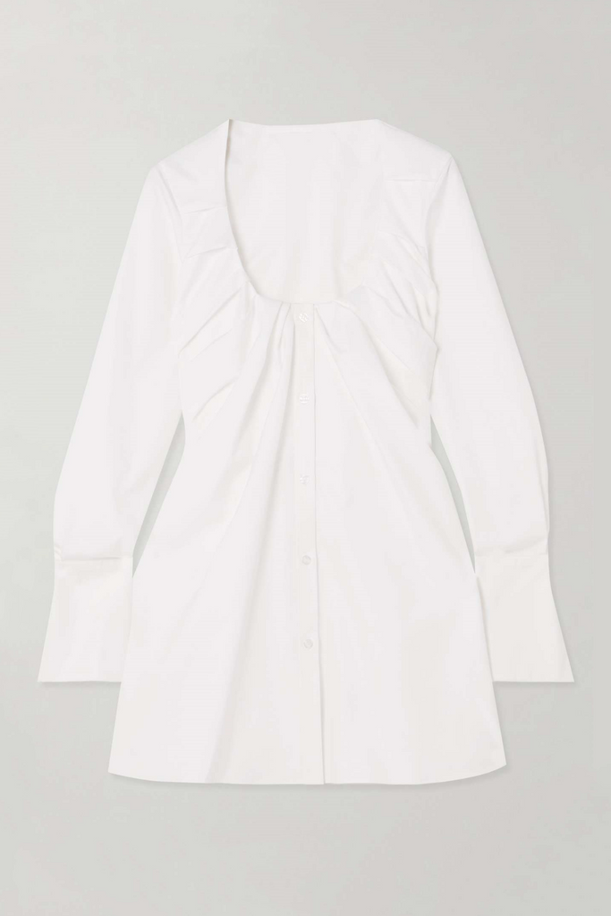 Rolia Crew Neck Ruched Mini Shirtdress - Stylish beautiful dress for special occasions | Buy Online