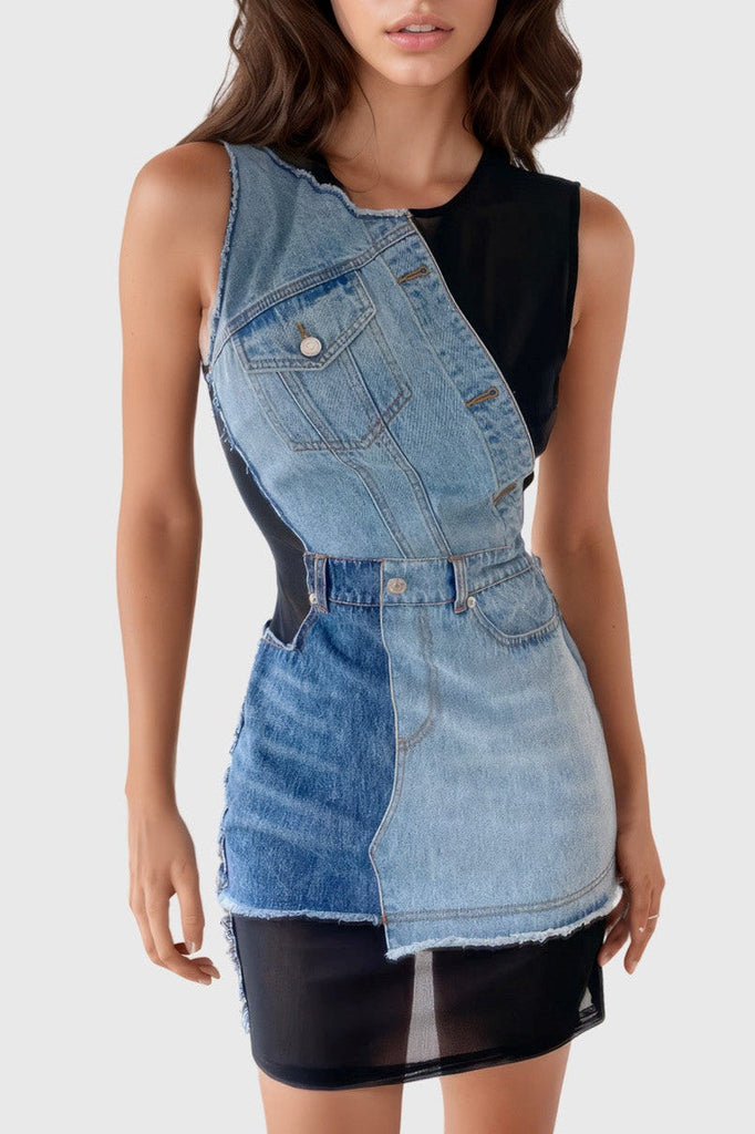 Shop  beautiful dress - Perfect for special occasions | Rory Patchwork Denim Mini Dress