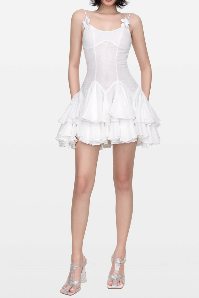 Shop  white dress - Perfect for special occasions | Rosalia Lace Mini Dress - White