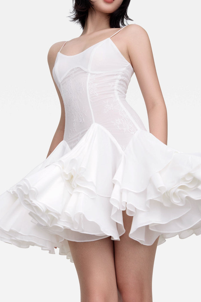 Shop  white dress - Perfect for special occasions | Rosalia Lace Mini Dress - White