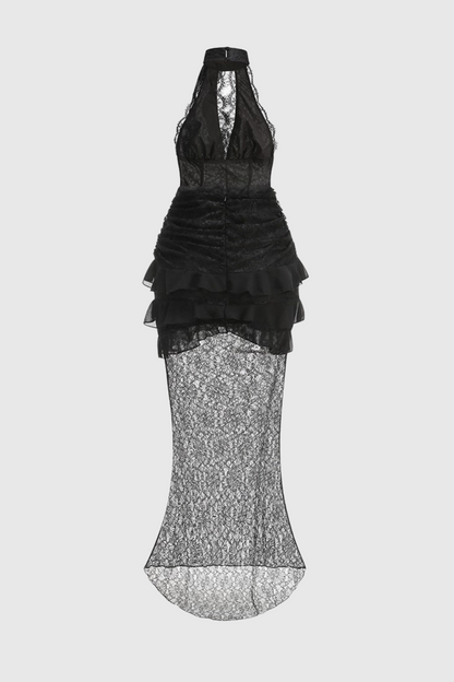 Rosha Halter Lace Maxi Dress