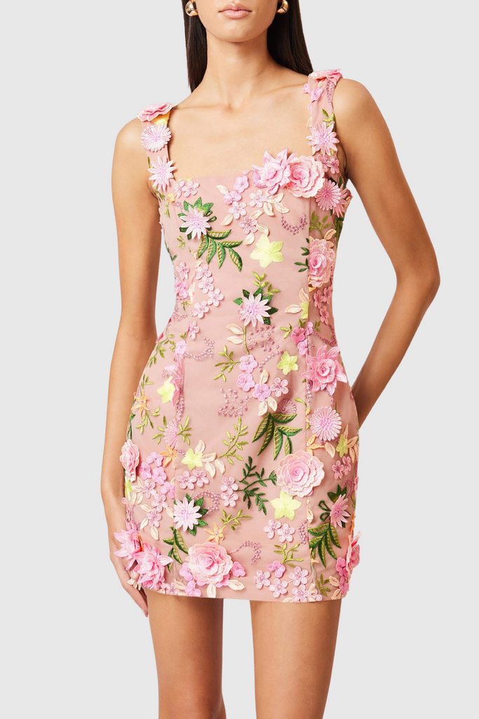 Shop  beautiful dress - Perfect for special occasions | Rudima Floral Appliqué Mini Dress