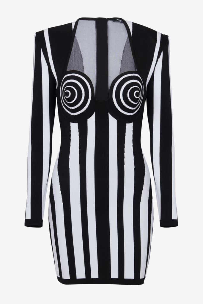 Ruelle Striped Long Sleeve Mini Bandage Dress - Stylish beautiful dress for special occasions | Buy Online