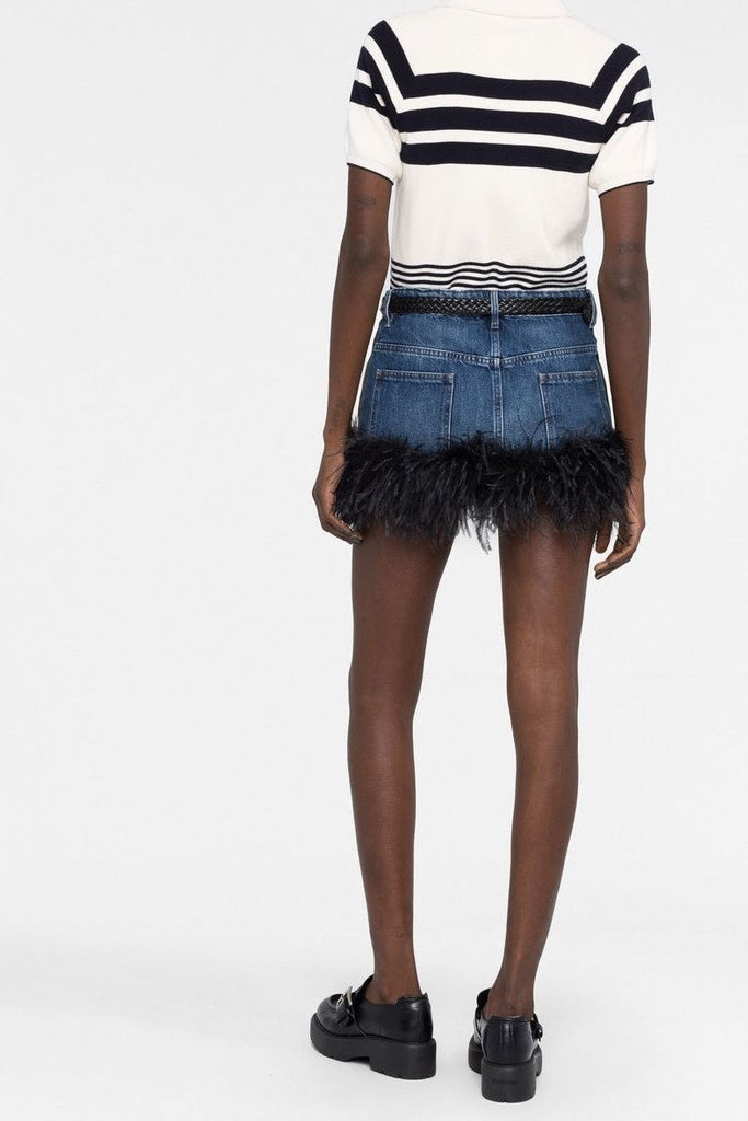 Stylish beautiful dress | Ruth Feather Denim Skirt - Ideal for special occasions