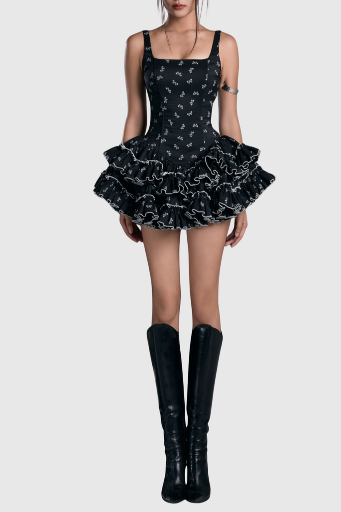 Stylish beautiful dress | Ruze Print Ruffle Mini Dress - Ideal for special occasions