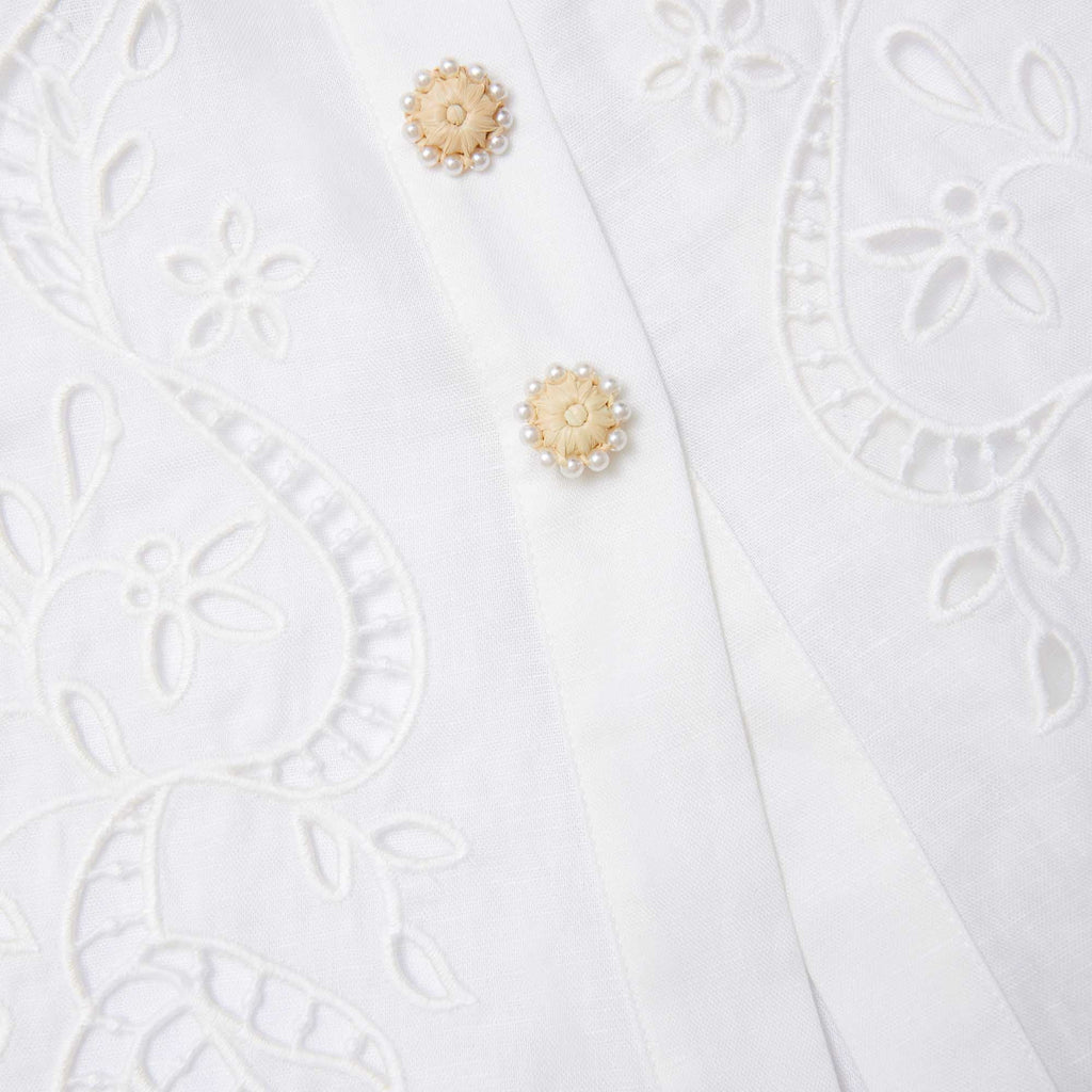 helen Cream Linen Peplum Midi Dress - Stylish beautiful dress for special occasions | Buy Online