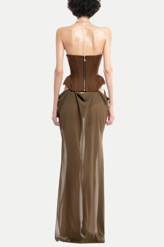 Stylish beautiful dress | Lillie Butterfly Corset Mesh Maxi Dress - Ideal for special occasions