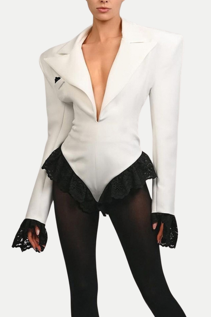 Sabah Lace Romper - White - Stylish white dress for special occasions | Buy Online