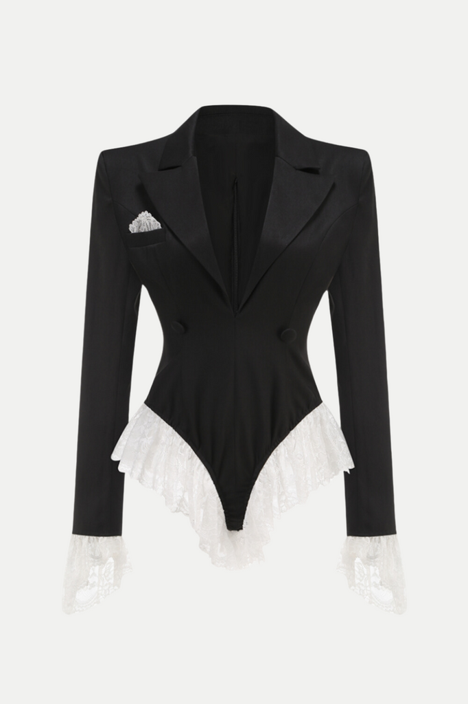 Sabah Lace Romper - Black - Stylish black dress for special occasions | Buy Online