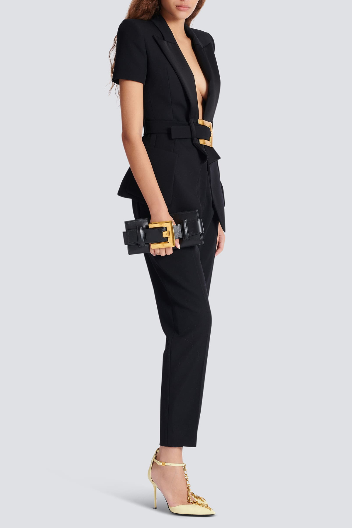 Sappho Belted Jacket - Black