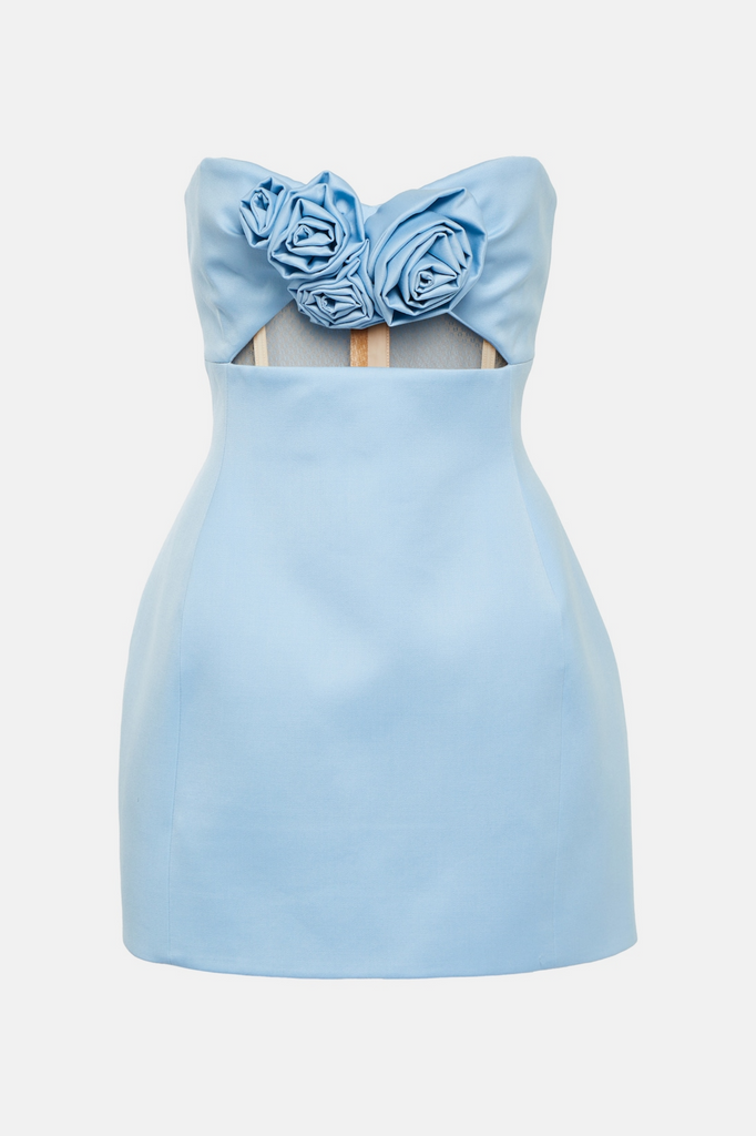 Shop  blue dress - Perfect for special occasions | Sara Rose Strapless Cutout Mini Dress - Blue