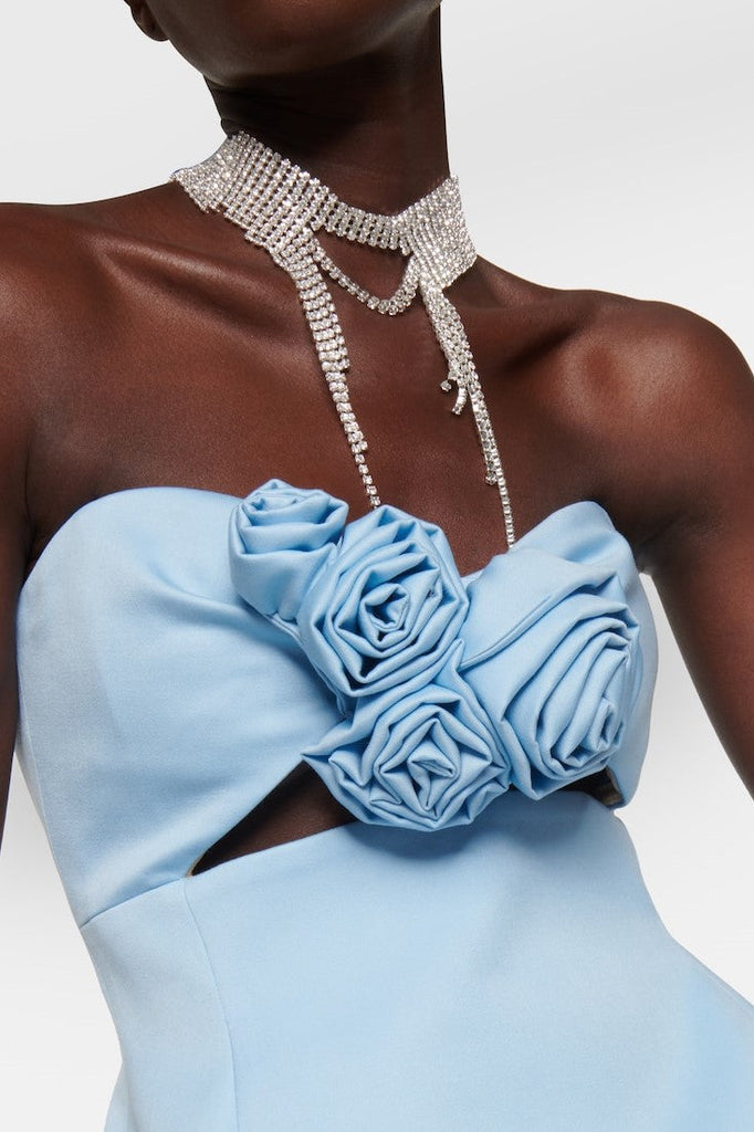 Shop  blue dress - Perfect for special occasions | Sara Rose Strapless Cutout Mini Dress - Blue