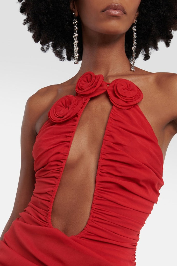 Shop  beautiful dress - Perfect for special occasions | Sarah Ruched Plunge Flower Strapless Mini Dress