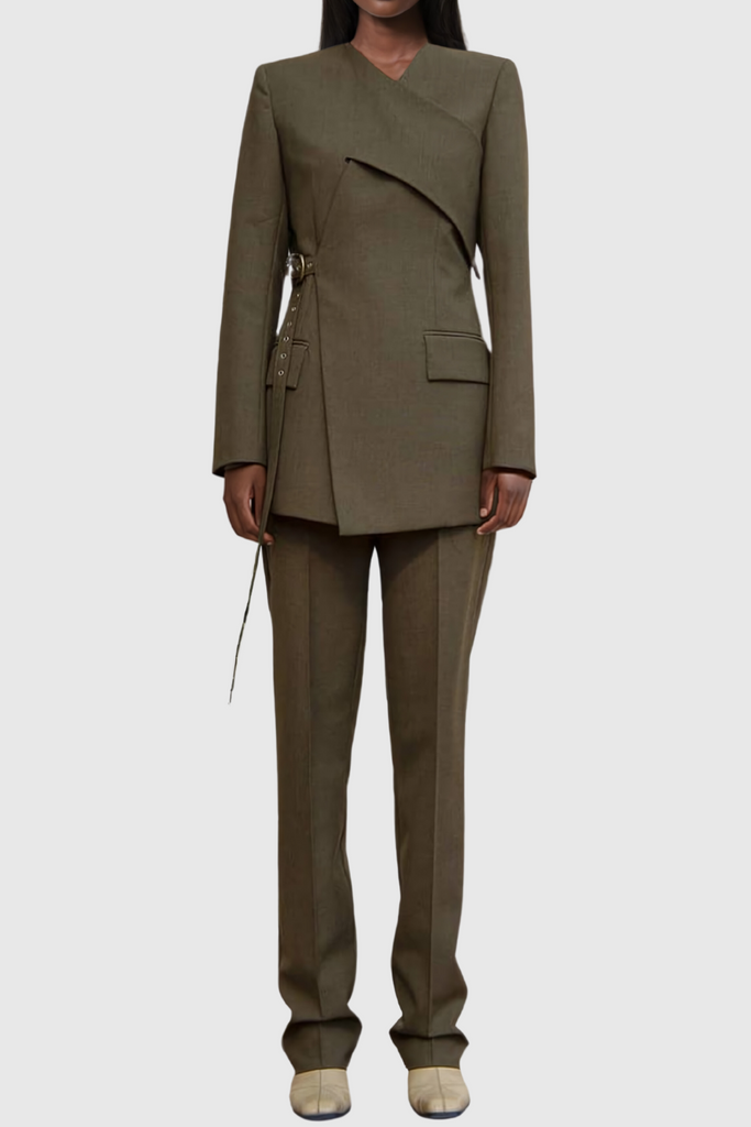 Stylish beautiful dress | Serafina Cross Buckle Blazer - Ideal for special occasions