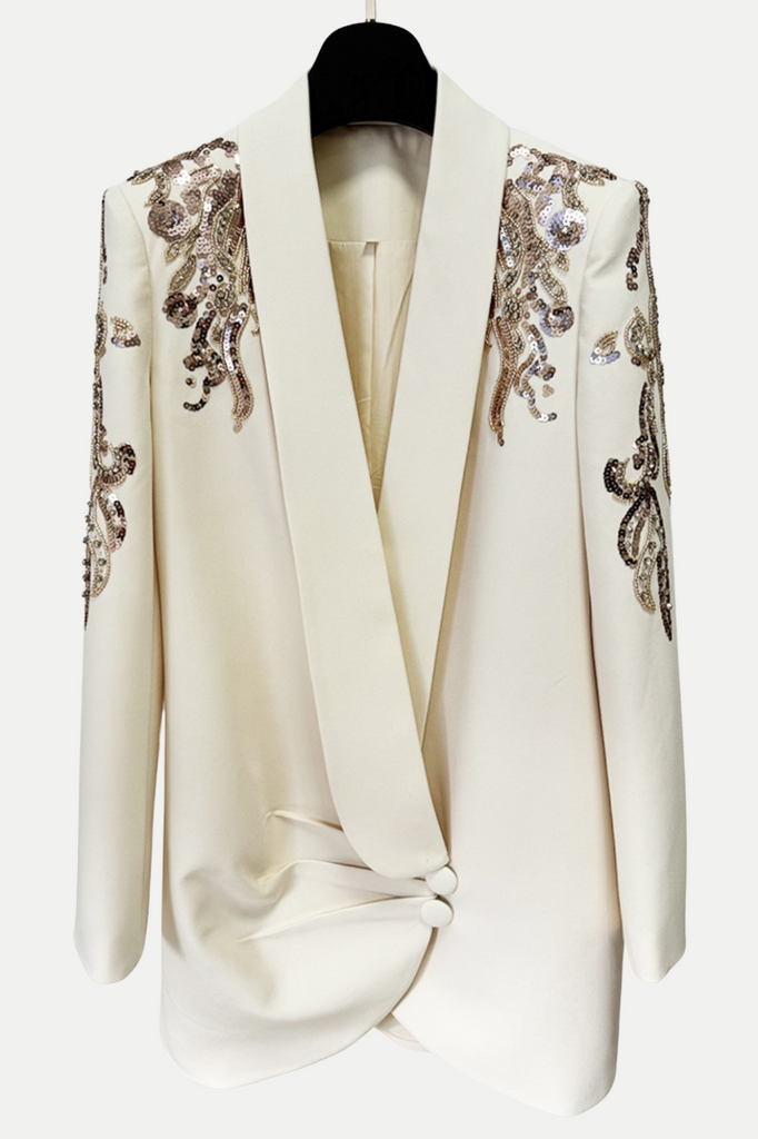 Serepta Rhinestone Ruched Blazer Dress - Stylish beautiful dress for special occasions | Buy Online