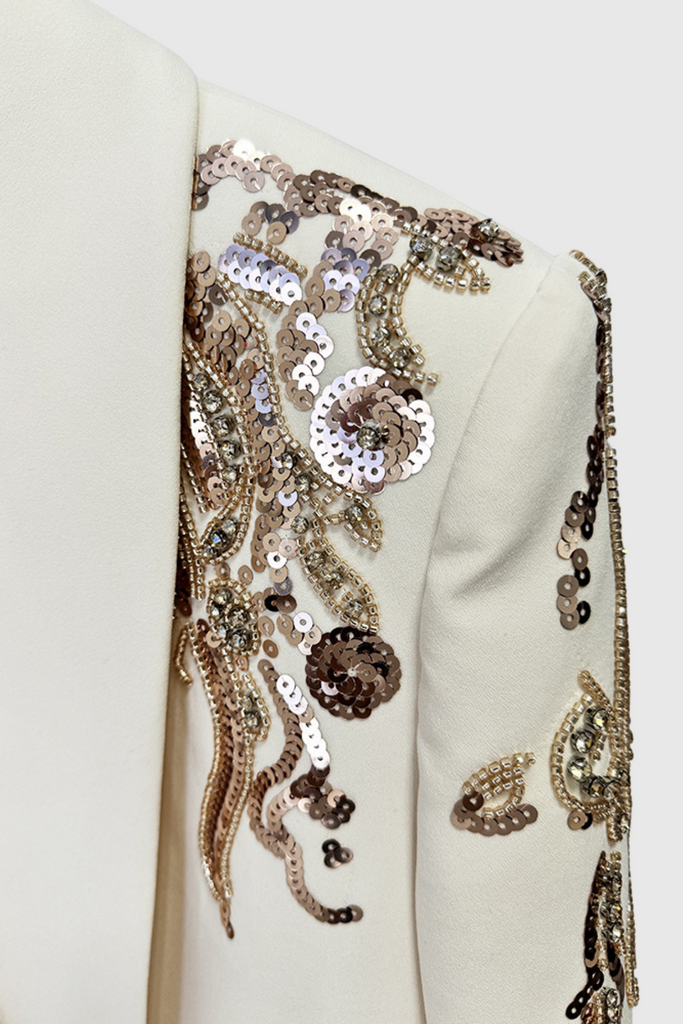 Stylish beautiful dress | Serepta Rhinestone Ruched Blazer Dress - Ideal for special occasions