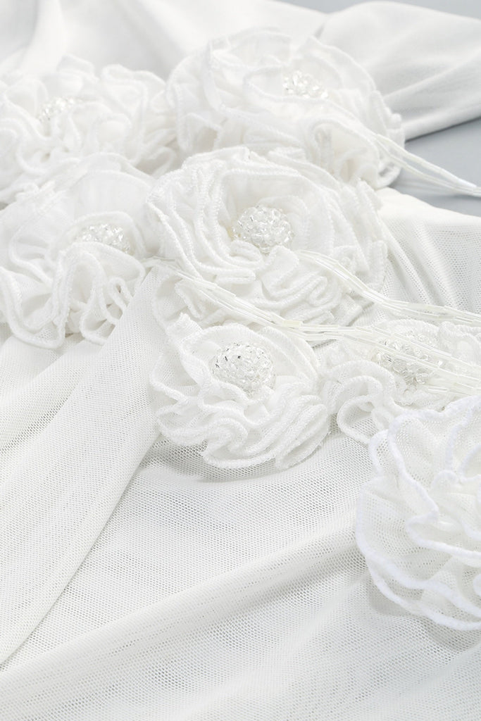 Stylish beautiful dress | Sheadia One Shoulder Floral Mesh Ruched Mini Dress - Ideal for special occasions