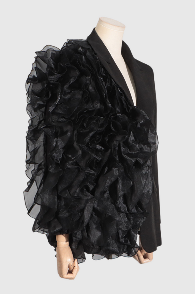 Stylish beautiful dress | Shiloh Mesh Ruffle Blazer - Ideal for special occasions