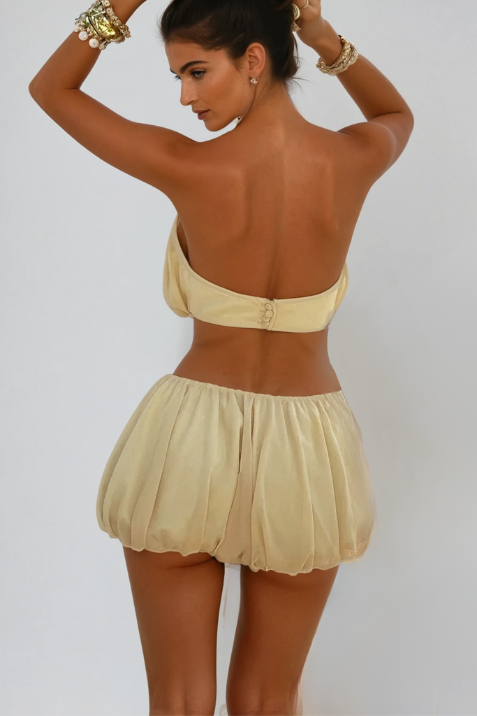Shop  beautiful dress - Perfect for special occasions | Sieya Bubble Skirt Set In Butter Cream