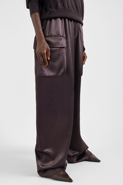 Solange Satin Short Trench - Brown