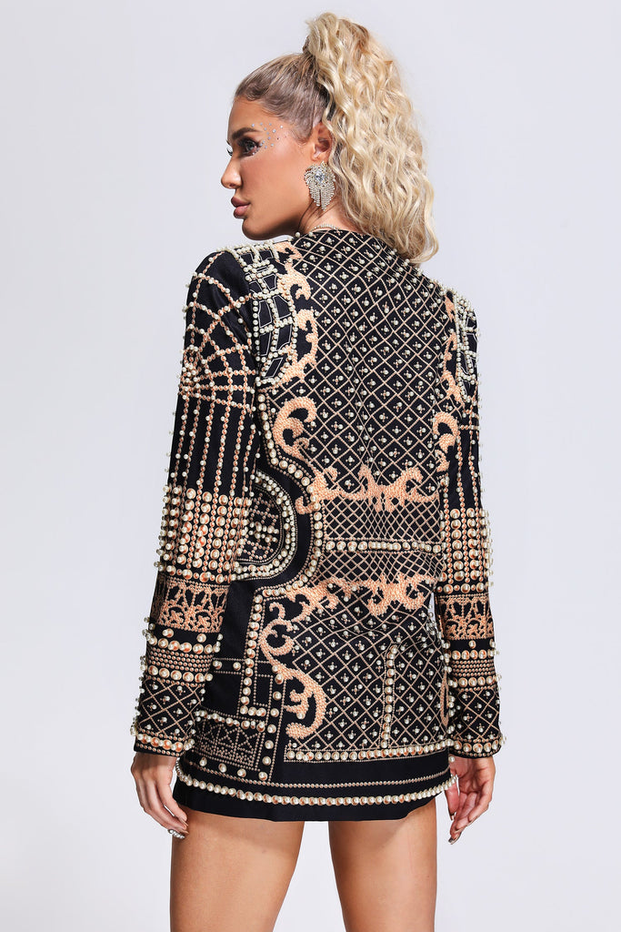 Stylish beautiful dress | Sophia Pearl Printed Blazer Dress - Ideal for special occasions