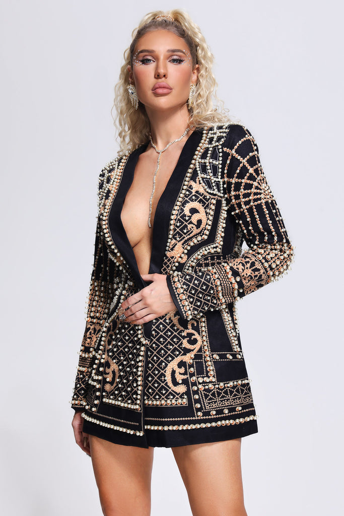 Stylish beautiful dress | Sophia Pearl Printed Blazer Dress - Ideal for special occasions