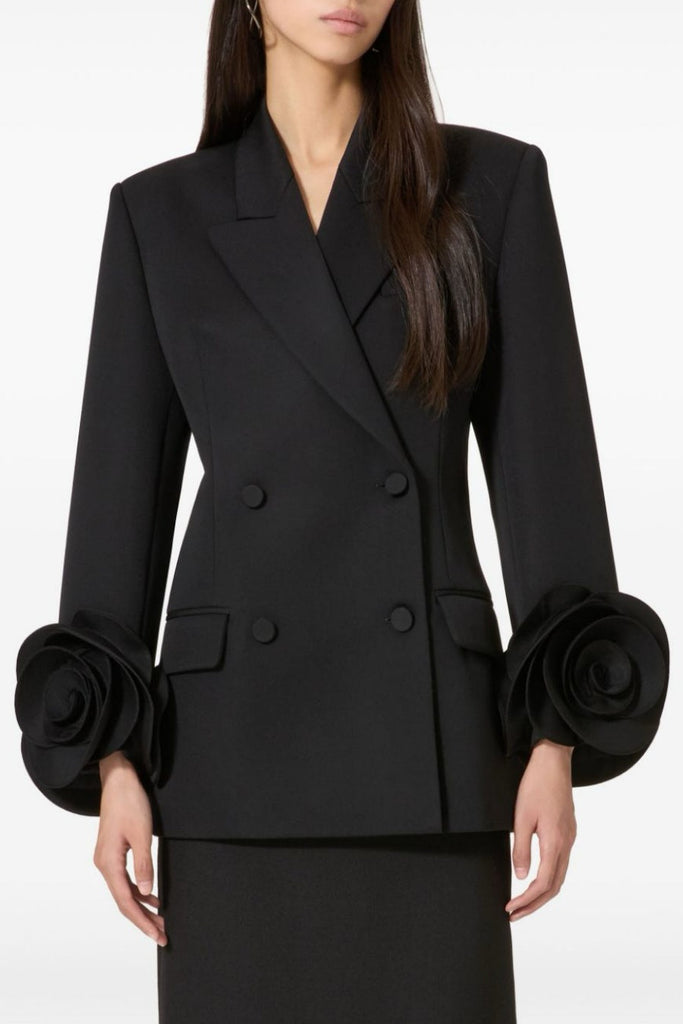 Sophia Rose Appliqué Blazer - Black - Stylish black dress for special occasions | Buy Online