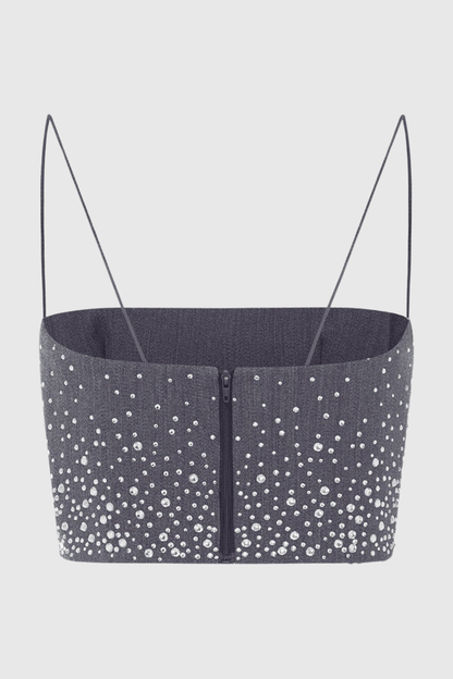 Stellao Crystal Embellished Midi Skirt