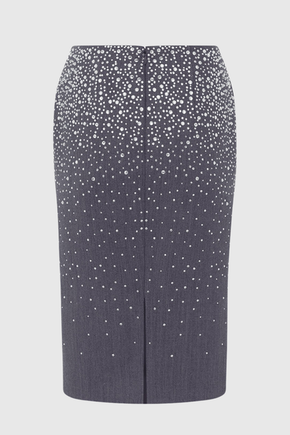 Stellao Crystal Embellished Midi Skirt
