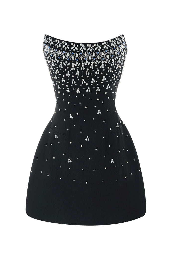 Sylvia Crystal Strapless Mini Dress - Stylish beautiful dress for special occasions | Buy Online