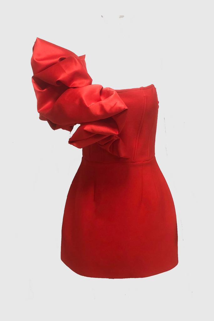 Taban One Shoulder Mini Bandage Dress - Stylish beautiful dress for special occasions | Buy Online