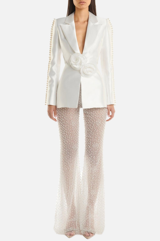 Shop  beautiful dress - Perfect for special occasions | Tanith Floral Pearl Backless Blazer Set