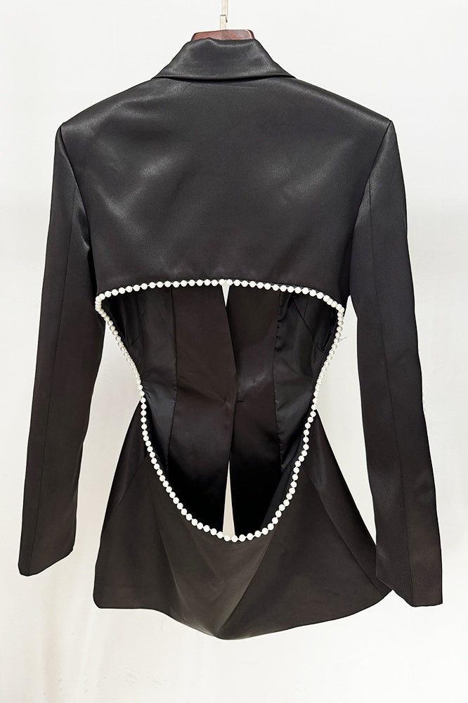 Stylish beautiful dress | Tanith Floral Pearl Backless Blazer Set - Ideal for special occasions