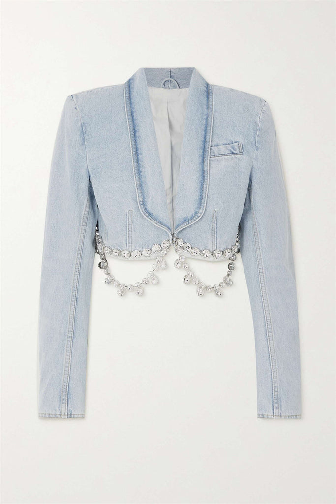 Tiana Rhinestone Denim Blazer - Stylish beautiful dress for special occasions | Buy Online