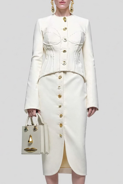 Tolliva Corset Blazer & Skirt Set