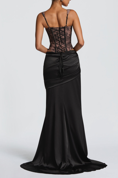 Tosca Lace Corset - Black