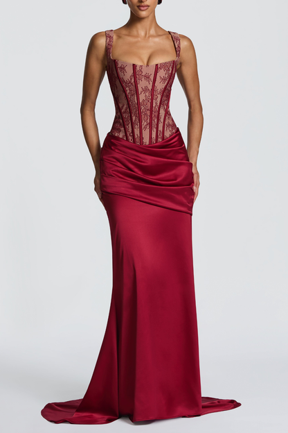 Tosca Lace Corset - Red
