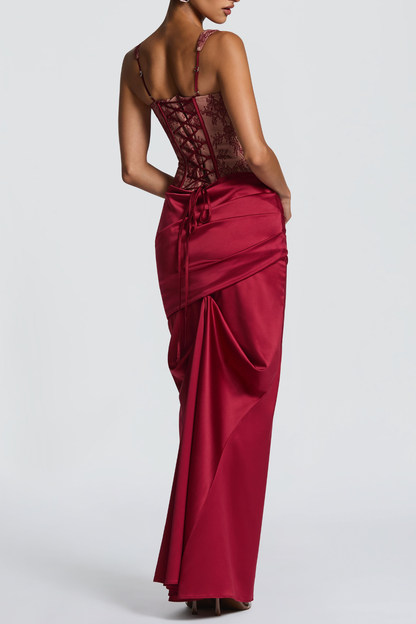 Tosca Lace Corset - Red