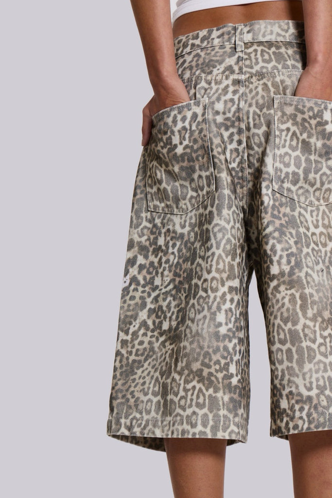 Veda Leopard Fade Shorts - Stylish beautiful dress for special occasions | Buy Online