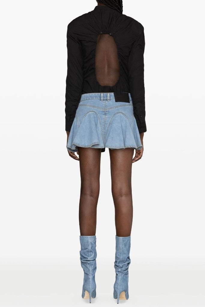 Shop  beautiful mini - Perfect for special occasions | Vera Ruffle Denim Mini Skirt